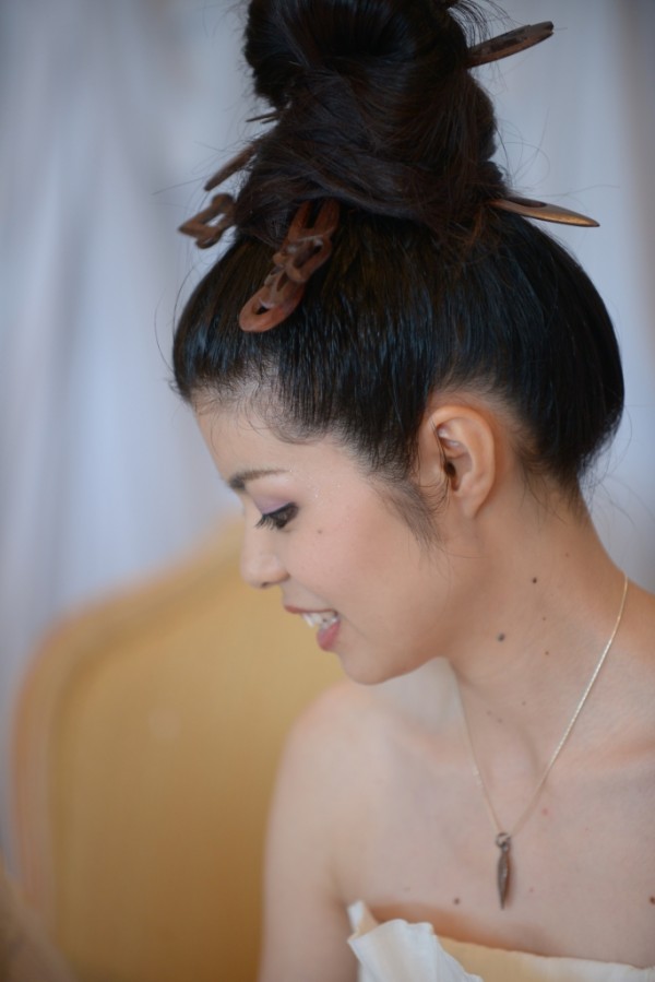 ドレスドレスのイメージにしたくなかったので、ヘアも髪結いにてデザインしました！！